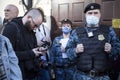 People came to the Basmanny court to support the arrested students in the case Doxa Royalty Free Stock Photo