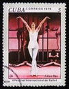 MOSCOW, RUSSIA - APRIL 2, 2017: A post stamp printed in Cuba shows Scene from Ballet Oedipus Rex, 5th International Ballet