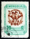 MOSCOW, RUSSIA - APRIL 2, 2017: A post stamp printed in Mongolia