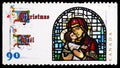 Postage stamp printed in Canada shows Scene from the Life of the Blessed Virgin, Christmas (1997), Stained Glass Windows serie,