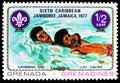 Swimming and live-saving, Caribbean Jamboree, Kingston, Jamaica, August 5-14 serie, circa 1977 Royalty Free Stock Photo