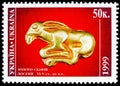 Postage stamp printed in Ukraine shows Golden Elk, Scythian Gold serie, circa 1999