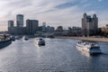 Radisson flotilla ships sail in Moscow river