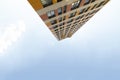 Moscow, Russia, April 21 2019. Typical residential high-rise buildings. Bottom view. angle Royalty Free Stock Photo