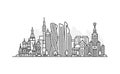 Moscow, Russia architecture line skyline illustration. Linear vector cityscape with famous landmarks, city sights