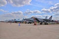 MOSCOW, RUSSIA - AUG 2015: interceptor aircraft MiG-31 Foxhound