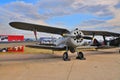 MOSCOW, RUSSIA - AUG 2015: Soviet biplane fighter I-153 Chaika p