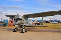 MOSCOW, RUSSIA - AUG 2015: Soviet biplane fighter I-153 Chaika p