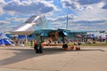 MOSCOW, RUSSIA - AUG 2015: strike fighter Su-34 Fullback present