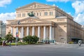 Moscow, Russia - 16 August 2016: Bolshoi Theater, Ohotniy Ryad street. The most famous theatre of Russia.