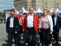 Communist Party leader Gennady Zyuganov at the press festival in Moscow.