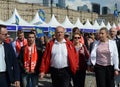 Communist Party leader Gennady Zyuganov at the press festival in Moscow.