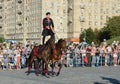 Demonstrative performance by the Kremlin Riding School on Poklonnaya Hill in honor of the Russian Flag holiday.