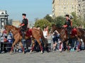 Demonstrative performance by the Kremlin Riding School on Poklonnaya Hill in honor of the Russian Flag holiday.