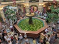 Moscow, Russia - August 13, 2022: The fountain in the central area of the GUM department store on Red Square was decorated with Royalty Free Stock Photo