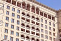 MOSCOW, RUSSIA - AUGUST 10, 2021: Four Seasons Hotel light beige building facade on Manezhnaya Square. Royalty Free Stock Photo