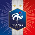 France champion 2018, year with the colors of the French flag and cup