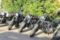 Moscow, Russia - August 29, 2020: Harley Davidson sportster motorcycles on a parking. Moto festival Royalty Free Stock Photo