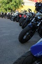 Moscow, Russia - August 29, 2020: Harley Davidson sportster motorcycles on a parking. Moto festival Royalty Free Stock Photo