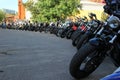 Moscow, Russia - August 29, 2020: Harley Davidson sportster motorcycles on a parking. Moto festival Royalty Free Stock Photo