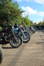 Moscow, Russia - August 29, 2020: Harley Davidson sportster motorcycles on a parking. Moto festival Royalty Free Stock Photo