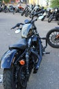 Moscow, Russia - August 29, 2020: Harley Davidson sportster motorcycles on a parking. Moto festival Royalty Free Stock Photo