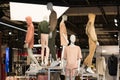 Moscow, Russia - August 30, 2016. Interior of womens clothing store with mannequins in shopping complex Zelenopark Royalty Free Stock Photo