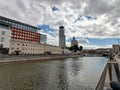 MOSCOW, RUSSIA - August 13, 2021: Landscape view from Ozerkovskaya embankment Royalty Free Stock Photo