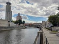 MOSCOW, RUSSIA - August 13, 2021: Landscape view from Ozerkovskaya embankment Royalty Free Stock Photo