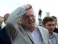 Leader of the Liberal Democratic Party of Russia Vladimir Zhirinovsky at the press festival in Moscow.