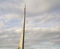 MOSCOW, RUSSIA - AUGUST, 2017 - Monument Conquerors of Space as a stelae with a rocket at the top. Royalty Free Stock Photo