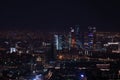 Night view at Moscow City International Business Center from Ostankinskaya TV Tower Royalty Free Stock Photo