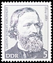 Postage stamp printed in Germany shows Gustav Robert Kirchhoff 1824-1887, Famous Personalities serie, circa 1974