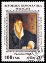 Postage stamp printed in Madagascar shows Woman in Black, by Renoir, Women as the Subject of Paintings serie, circa 1989