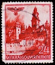 Postage stamp printed in Poland, German Occupation In WWII, shows Wawel, Krakau, Various Views serie, circa 1940