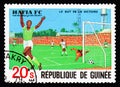 The winning goal, 3rd winning of the African Football Cup by Hafia FC serie, circa 1979