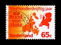 Map of the Netherlands, 1531 and 1981, serie, circa 1981