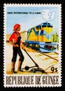 Woman railway pointer, International Year of the Woman, circa 1976