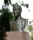 Tombstone monument to the Hero of the Soviet Union Timur Frunze at the Novodevichy Cemetery in Moscow.