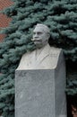 The tombstone monument to the Soviet commander Semyon Budyonny at the Kremlin Wall on Red Square in the center of Moscow