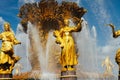 Moscow, Russia - August 13, 2018: VDNH fountain of friendship of nations