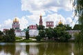 Moscow / Russia - August 2, 2013: View across the pond at the Novodevichy Convent near Luzhniki.