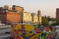 Moscow, Russia - August 25, 2022: View of Buildings of confectionery factory Red October on Bersenevskaya embankment Royalty Free Stock Photo