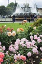 Summer holidays in Moscow, flowers in city park Royalty Free Stock Photo