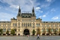 MOSCOW, RUSSIA - AUGUST 02 2014: View from red square to the entrance to the building of the main Department store Gum Royalty Free Stock Photo