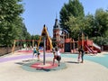 Moscow, Russia, Auust, 18, 2021. Playground in Tagansky Children\'s Park named after N.N. Pryamikov in Moscow Royalty Free Stock Photo