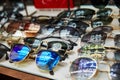 Moscow, Russia, 02.02.2019: Beautiful ray-ban sunglasses on display, great design for Royalty Free Stock Photo