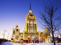 Moscow, Russia,  Christmas decorations at the Radisson Collection Hotel Hotel `Ukraine`. Royalty Free Stock Photo