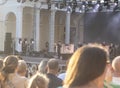 Moscow, Russia - 07.28.2023 - Concert of the rock band at VDNKH park. City