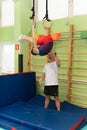 MOSCOW, RUSSIA-DEC 18, 2022: boy athlete ring exercise sportsman gymnast balance sport health champion strong male